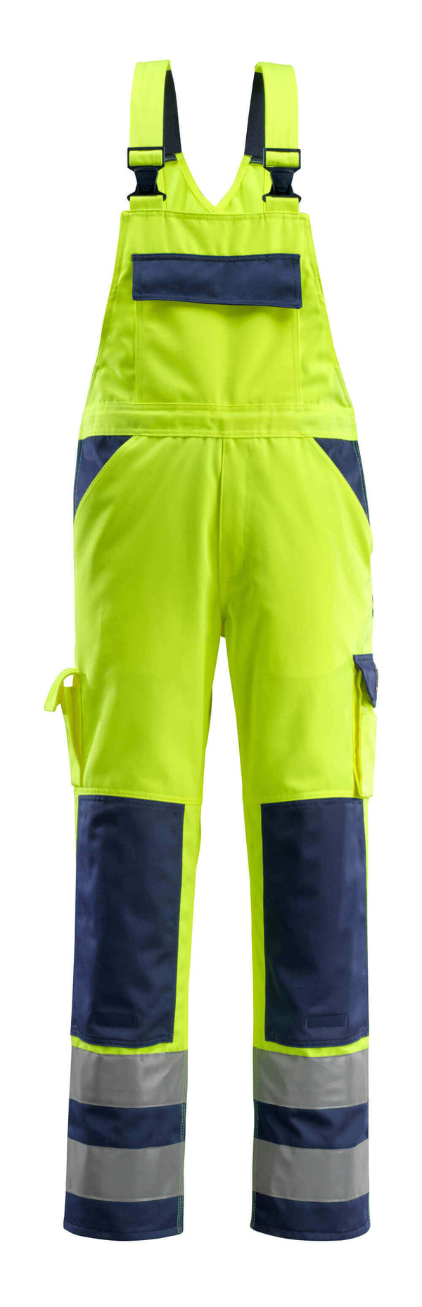 Avohaalari polvitaskuilla - 07169-470 - hi-vis keltainen/tummansininen