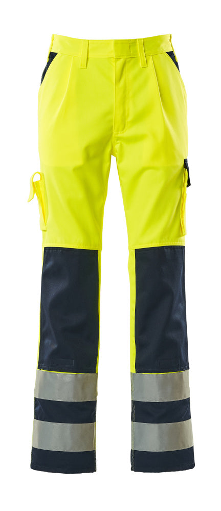 Housut polvitaskuilla - 07179-470 - hi-vis keltainen/tummansininen