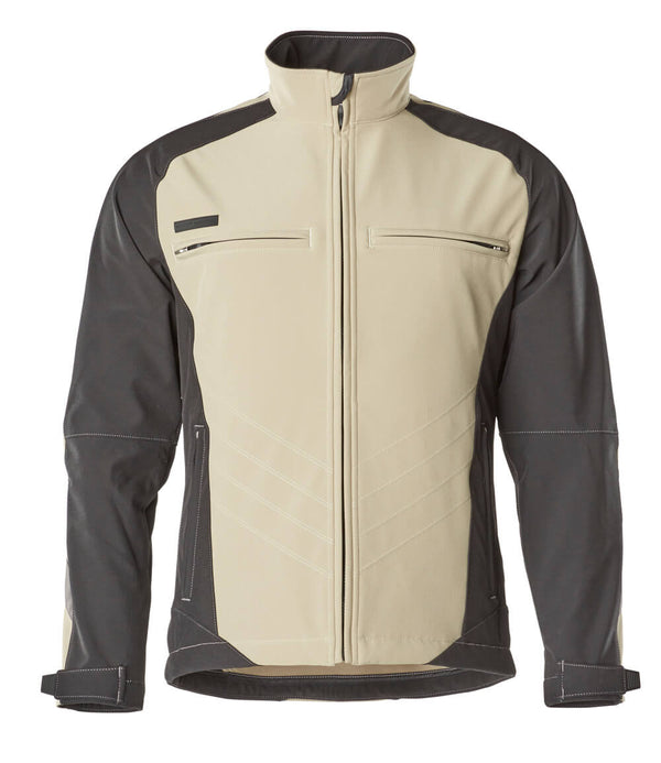 Softshell-takki - 12002-149 - vaalea khaki/musta