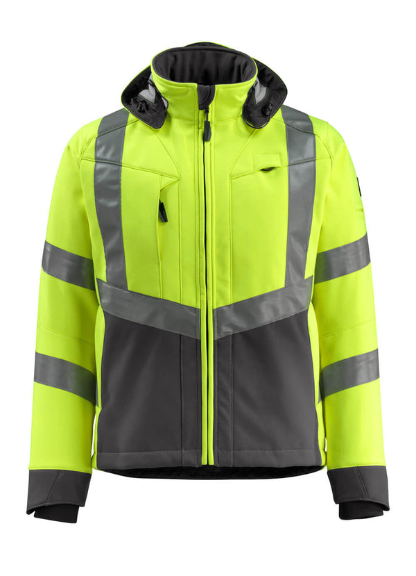 Softshell-takki - 15502-246 - hi-vis keltainen/tumma antrasiitti