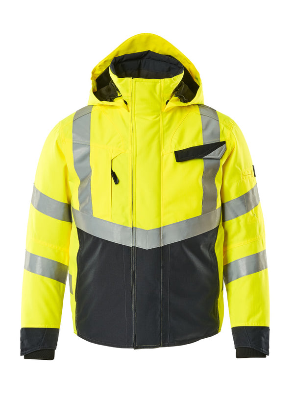 Talvitakki - 15535-231 - hi-vis keltainen/tumma laivastonsininen