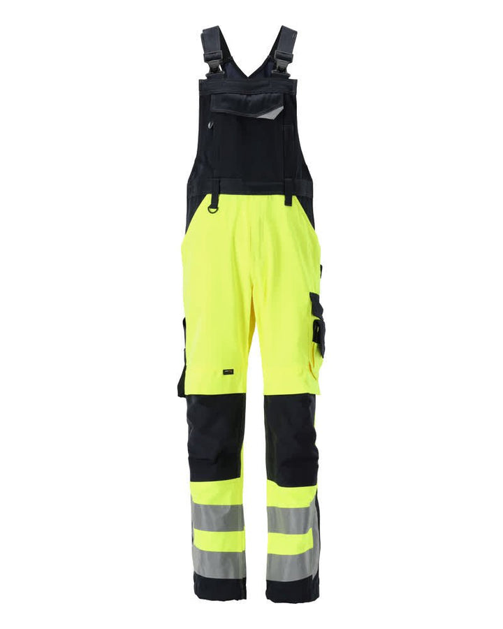 Avohaalari polvitaskuilla - 15569 - 860 - hi - vis keltainen/tumma laivastonsininen - Safewear Suojainkauppa