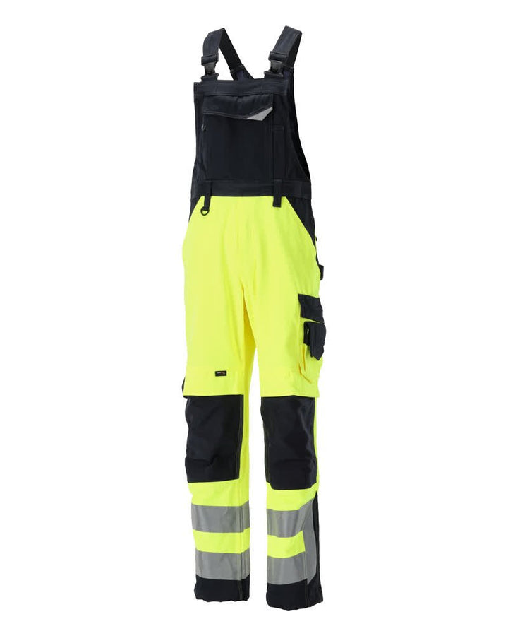 Avohaalari polvitaskuilla - 15569 - 860 - hi - vis keltainen/tumma laivastonsininen - Safewear Suojainkauppa