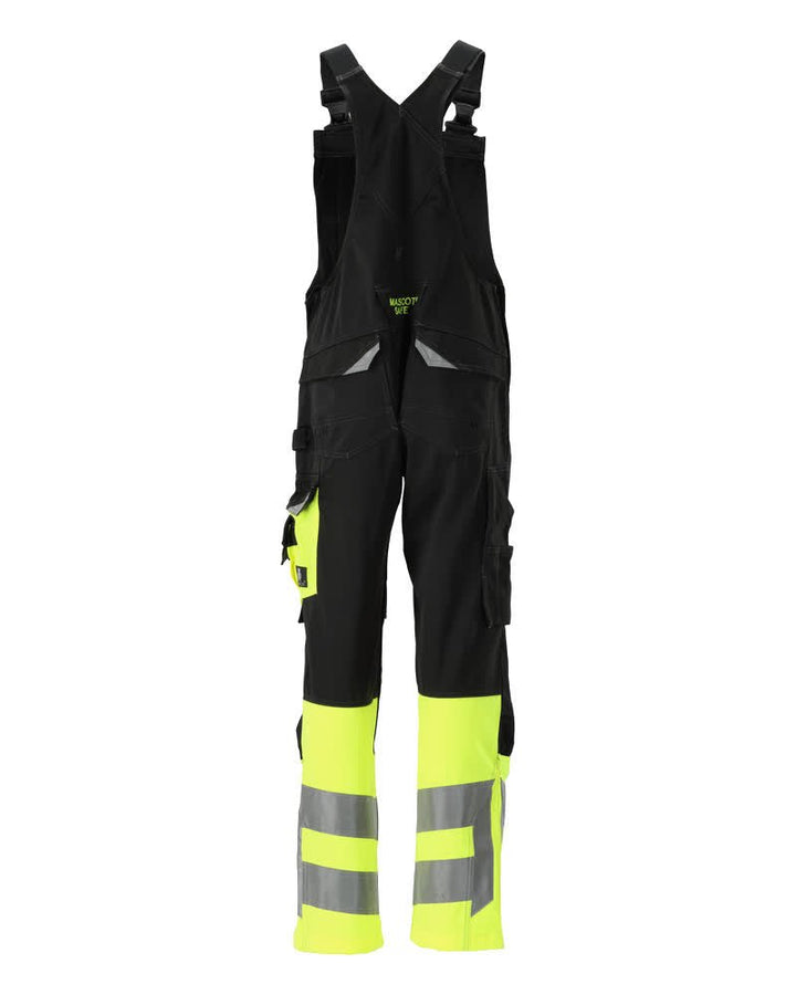 Avohaalari polvitaskuilla - 15669 - 860 - musta/hi - vis keltainen - Safewear Suojainkauppa