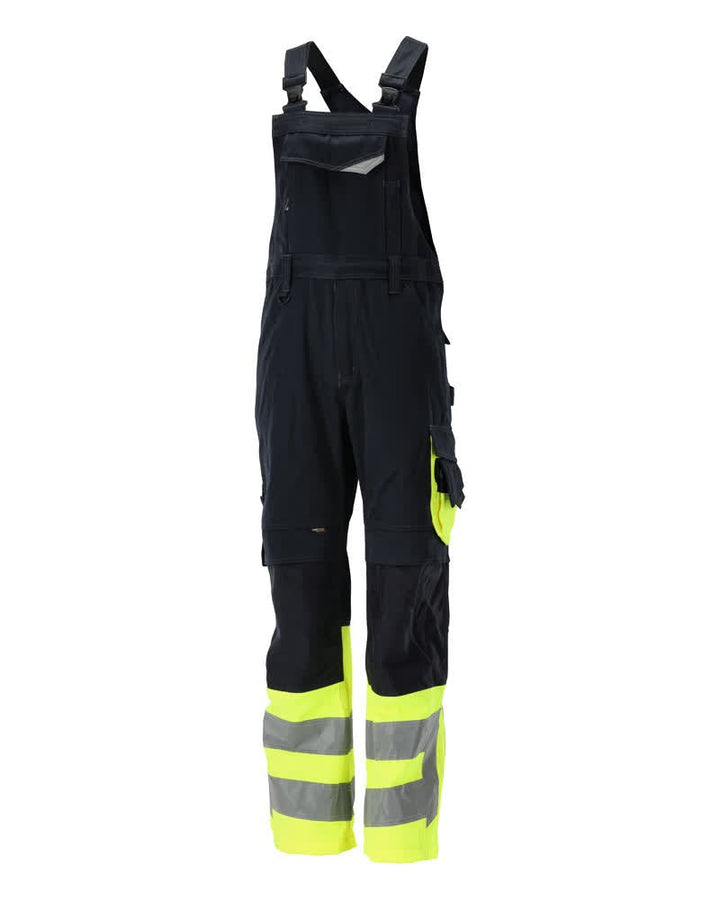 Avohaalari polvitaskuilla - 15669 - 860 - tumma laivastonsininen/hi - vis keltainen - Safewear Suojainkauppa