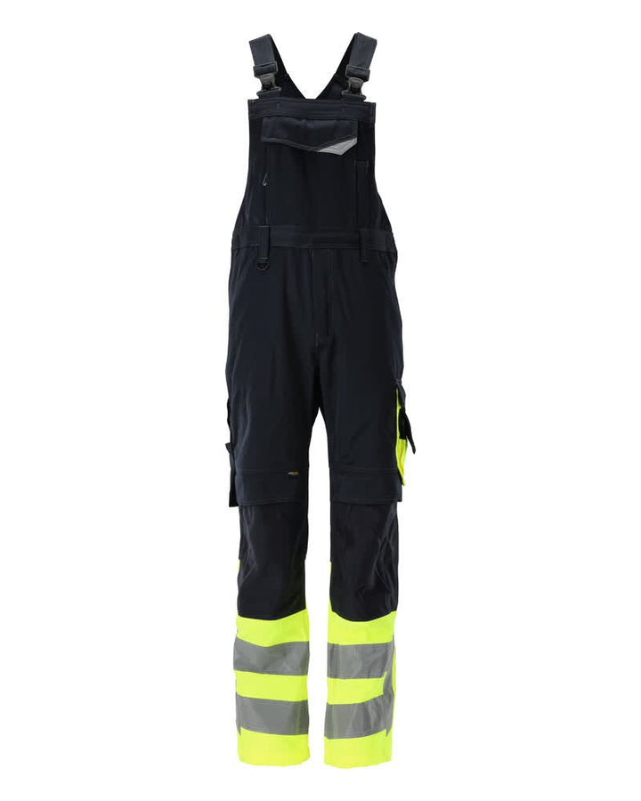 Avohaalari polvitaskuilla - 15669 - 860 - tumma laivastonsininen/hi - vis keltainen - Safewear Suojainkauppa