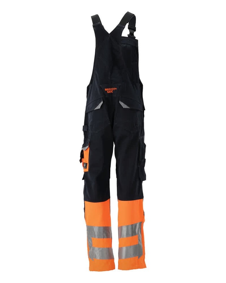 Avohaalari polvitaskuilla - 15669 - 860 - tumma laivastonsininen/hi - vis oranssi - Safewear Suojainkauppa