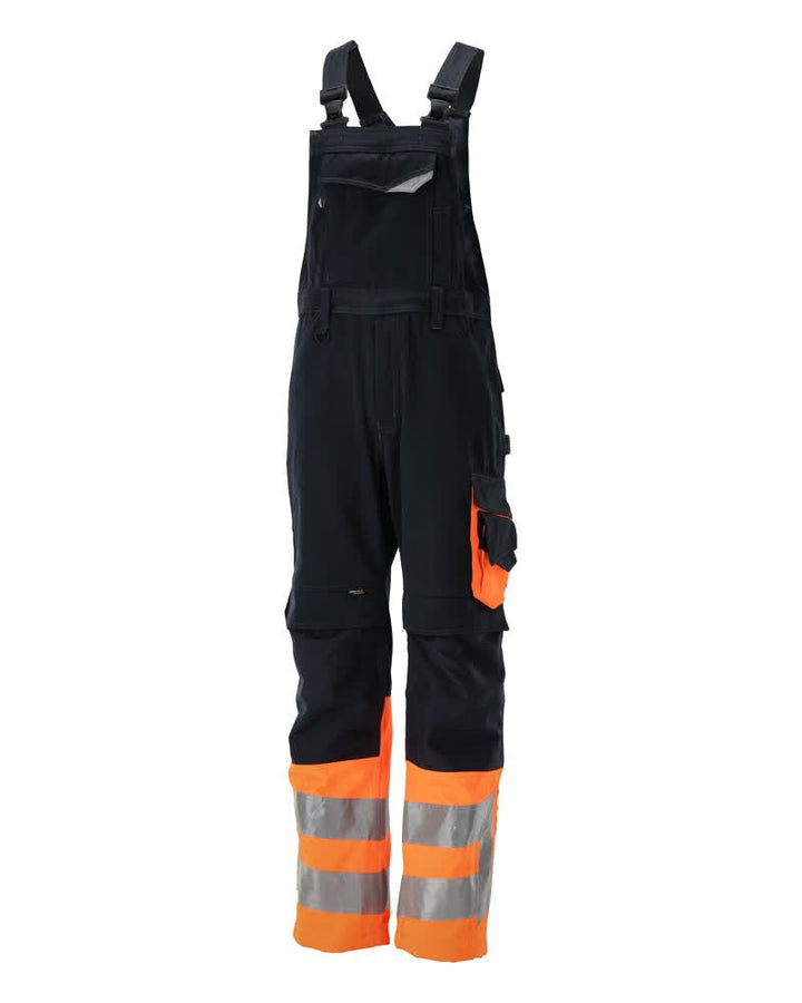 Avohaalari polvitaskuilla - 15669 - 860 - tumma laivastonsininen/hi - vis oranssi - Safewear Suojainkauppa