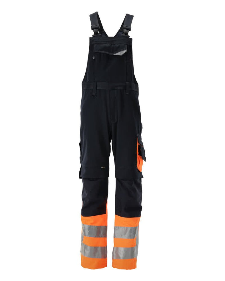 Avohaalari polvitaskuilla - 15669 - 860 - tumma laivastonsininen/hi - vis oranssi - Safewear Suojainkauppa