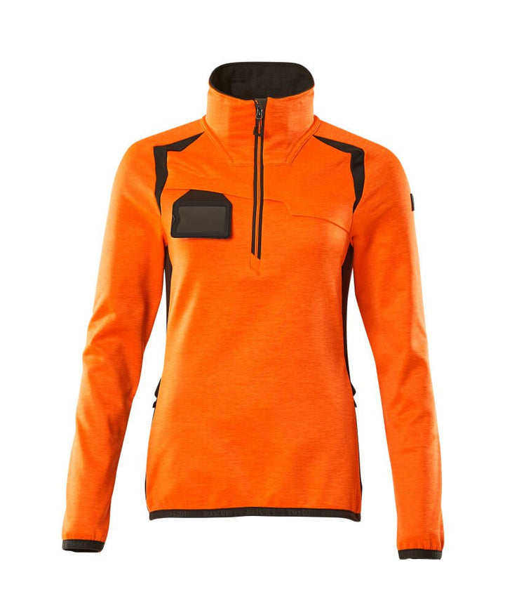 Fleecepusero lyhyellä vetoketjulla - 19353-316 - hi-vis oranssi/tumma antrasiitti - Safewear