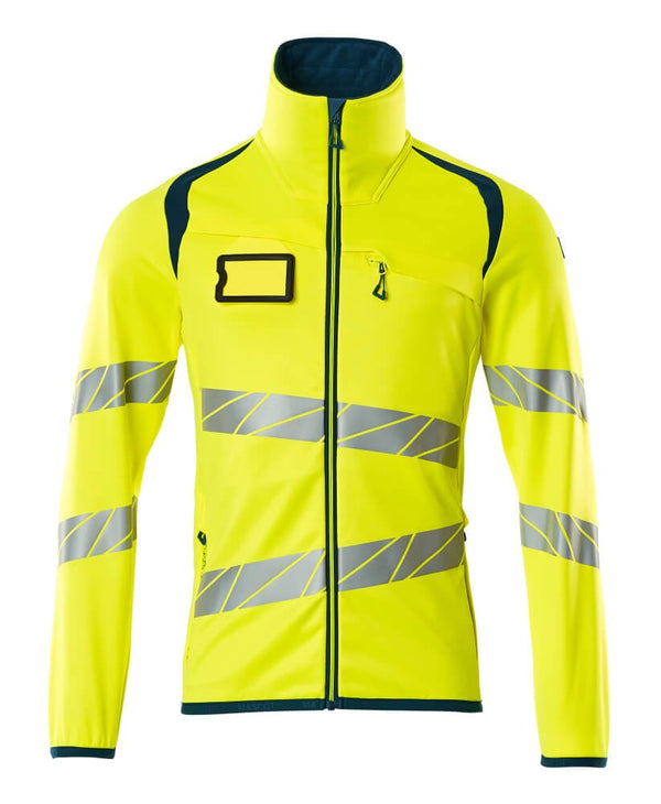 Fleecepusero vetoketjulla - 19103 - 315 - hi - vis keltainen/tumma petrooli - Safewear Suojainkauppa