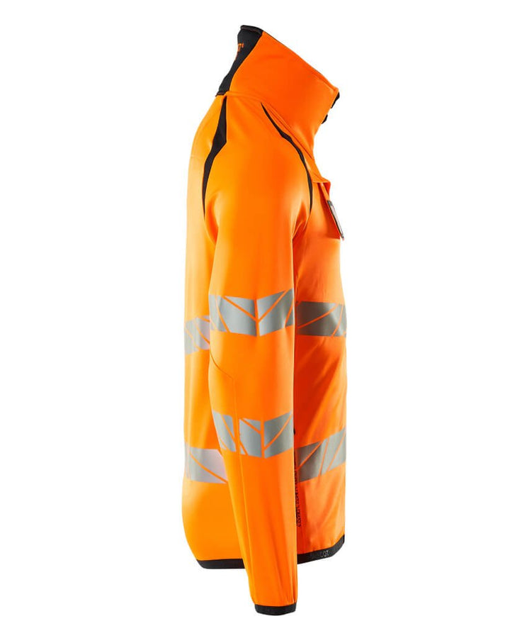 Fleecepusero vetoketjulla - 19103 - 315 - hi - vis oranssi/tumma laivastonsininen - Safewear Suojainkauppa