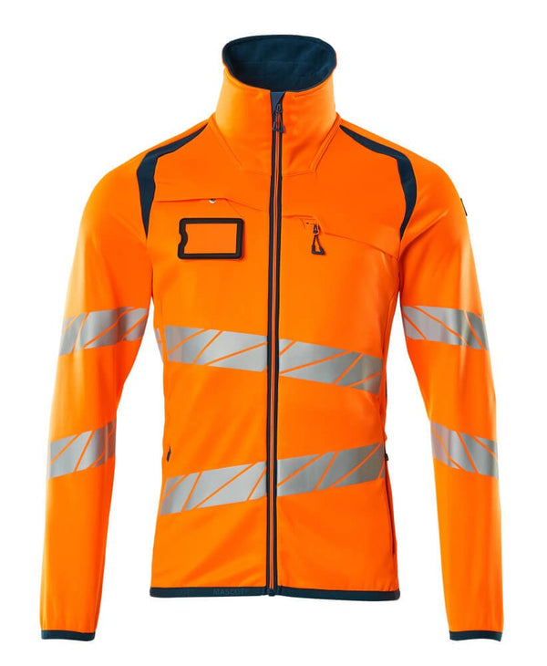 Fleecepusero vetoketjulla - 19103 - 315 - hi - vis oranssi/tumma petrooli - Safewear Suojainkauppa