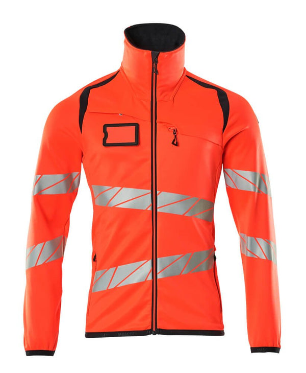 Fleecepusero vetoketjulla - 19103 - 315 - hi - vis punainen/syvä tummansininen - Safewear Suojainkauppa