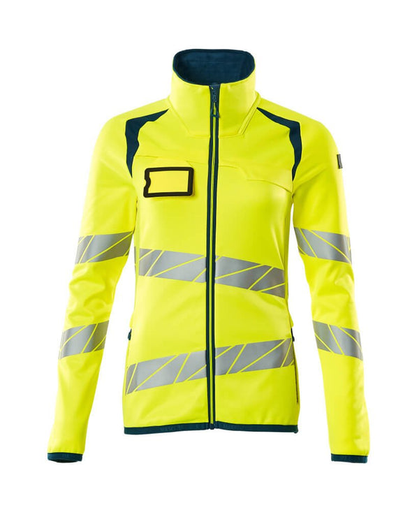 Fleecepusero vetoketjulla - 19153 - 315 - hi - vis keltainen/tumma petrooli - Safewear Suojainkauppa