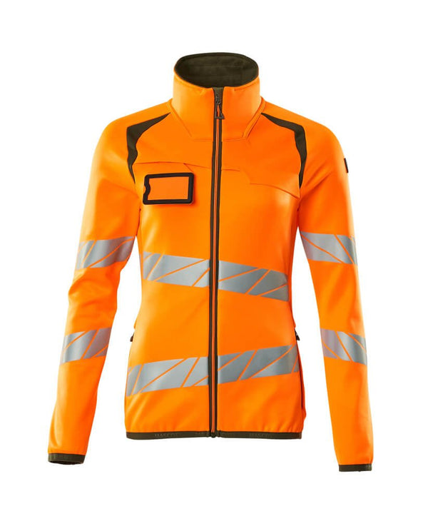 Fleecepusero vetoketjulla - 19153 - 315 - hi - vis oranssi/sammaleenvihreä - Safewear Suojainkauppa