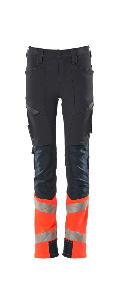 Housut lapsille - 19979 - 311 - syvä tummansininen/hi - vis punainen - Safewear Suojainkauppa