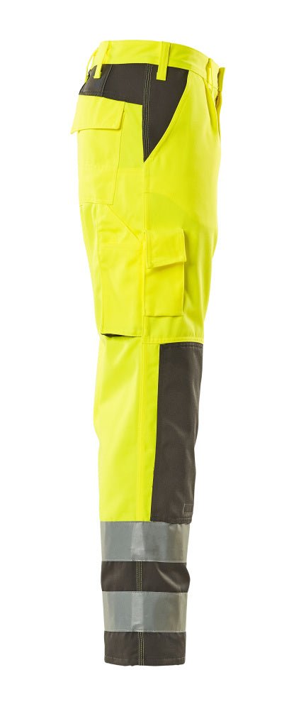 Housut polvitaskuilla - 07179 - 470 - hi - vis keltainen/antrasiitti - Safewear Suojainkauppa