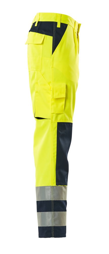 Housut polvitaskuilla - 07179 - 470 - hi - vis keltainen/tummansininen - Safewear Suojainkauppa