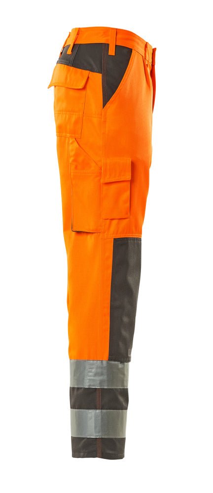 Housut polvitaskuilla - 07179 - 860 - hi - vis oranssi/antrasiitti - Safewear Suojainkauppa