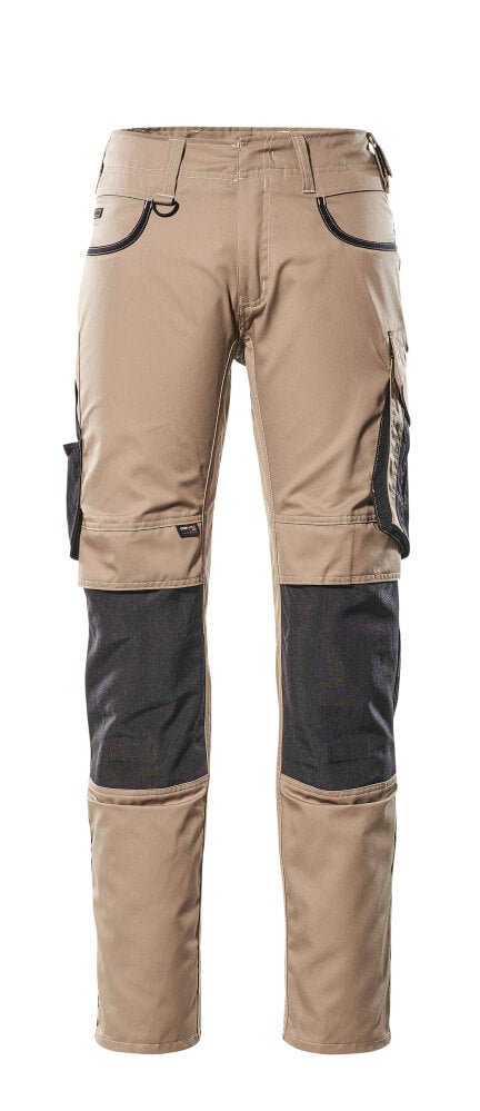 Housut polvitaskuilla - 13079-230 - vaalea khaki/musta - Safewear