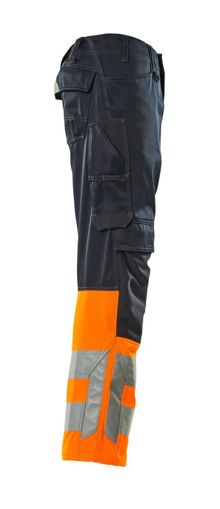 Housut polvitaskuilla - 15679 - 860 - tumma laivastonsininen/hi - vis oranssi - Safewear Suojainkauppa