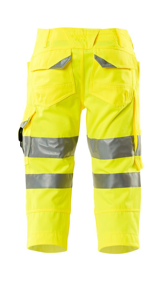 ¾ - housut polvitaskuilla - 17549 - 860 - hi - vis keltainen - Safewear Suojainkauppa