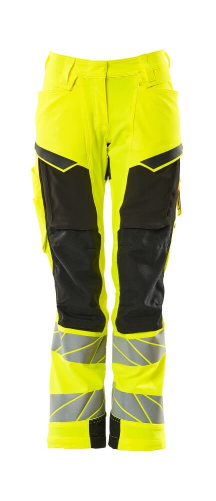 Housut polvitaskuilla - 19078 - 511 - hi - vis keltainen/musta - Safewear Suojainkauppa