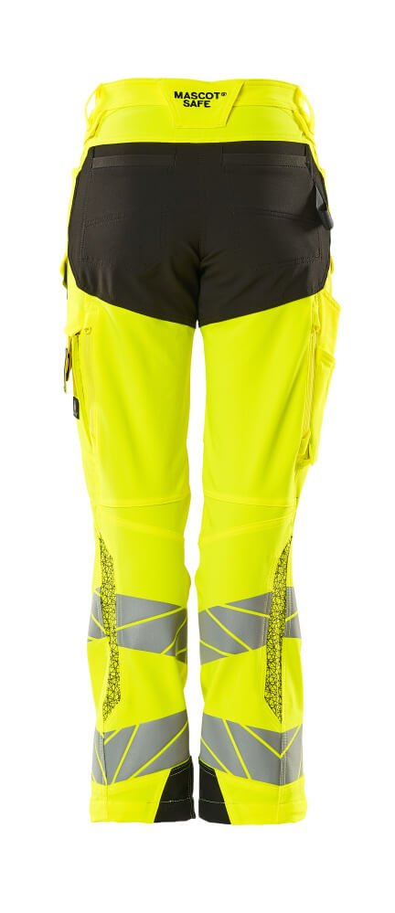 Housut polvitaskuilla - 19078 - 511 - hi - vis keltainen/musta - Safewear Suojainkauppa