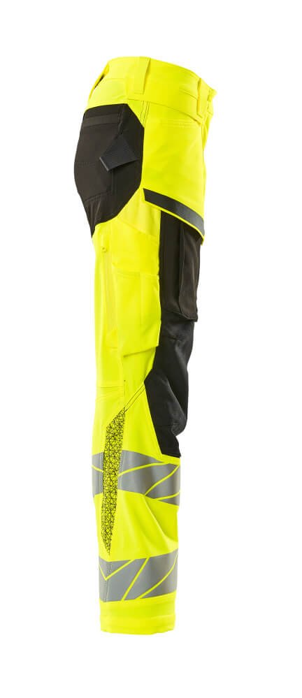 Housut polvitaskuilla - 19078 - 511 - hi - vis keltainen/musta - Safewear Suojainkauppa