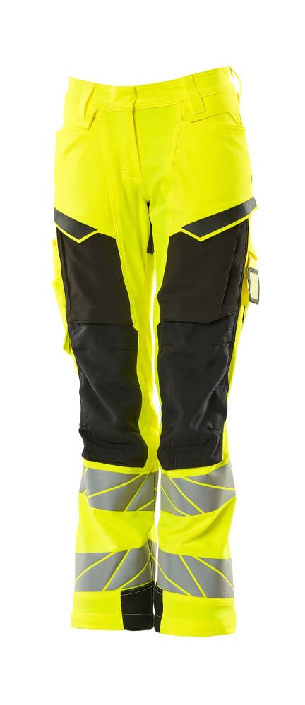 Housut polvitaskuilla - 19078 - 511 - hi - vis keltainen/musta - Safewear Suojainkauppa