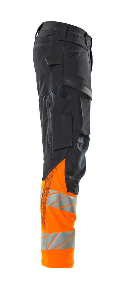 Housut polvitaskuilla - 19179 - 511 - tumma laivastonsininen/hi - vis oranssi - Safewear Suojainkauppa