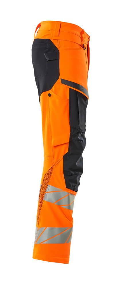 Housut polvitaskuilla - 19479 - 711 - hi - vis oranssi/tumma laivastonsininen - Safewear Suojainkauppa