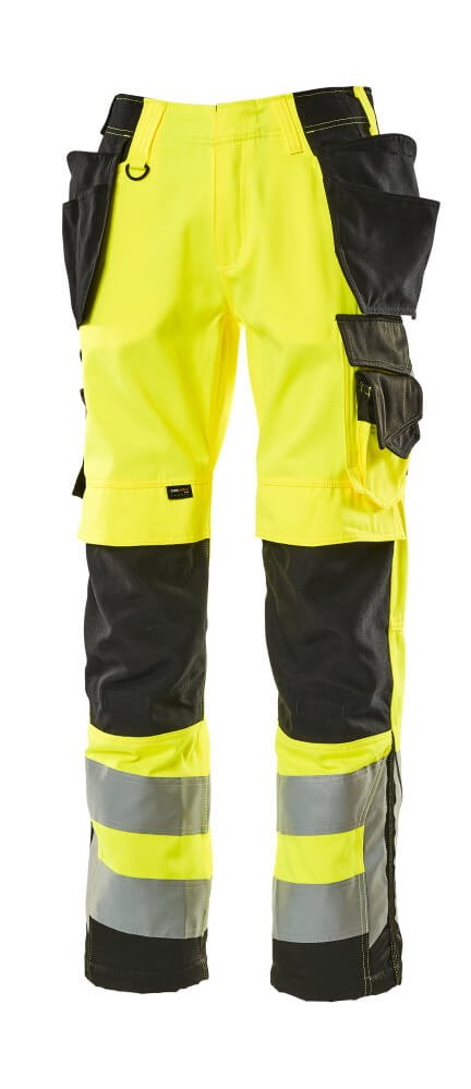 Housut riipputaskuilla - 15531 - 860 - hi - vis keltainen/musta - Safewear Suojainkauppa