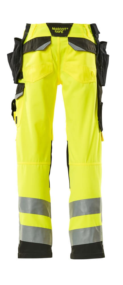 Housut riipputaskuilla - 15531 - 860 - hi - vis keltainen/musta - Safewear Suojainkauppa