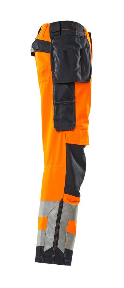 Housut riipputaskuilla - 15531 - 860 - hi - vis oranssi/tumma laivastonsininen - Safewear Suojainkauppa