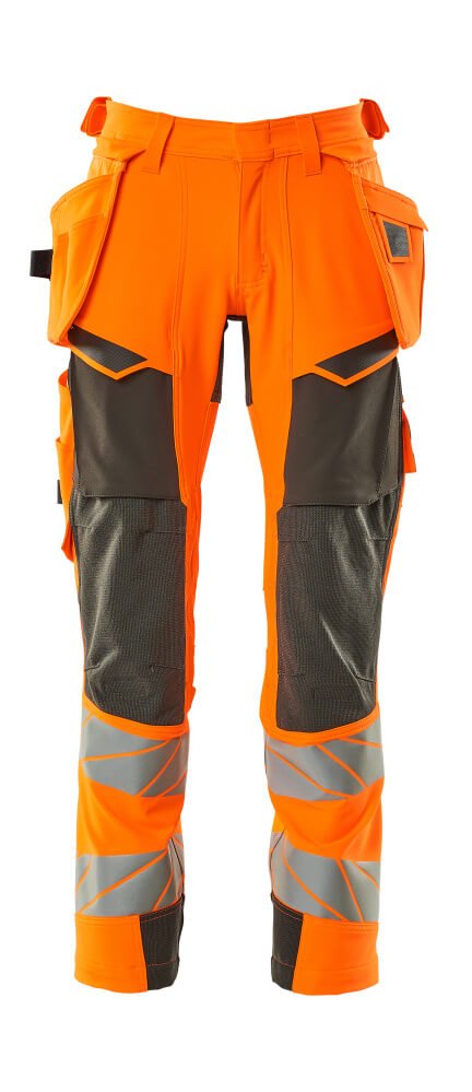 Housut riipputaskuilla - 19031 - 711 - hi - vis oranssi/tumma antrasiitti - Safewear Suojainkauppa