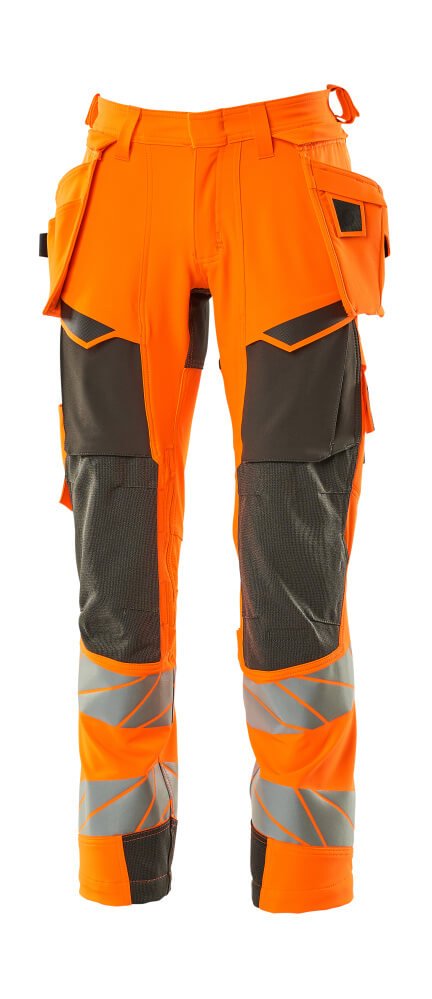 Housut riipputaskuilla - 19031 - 711 - hi - vis oranssi/tumma antrasiitti - Safewear Suojainkauppa