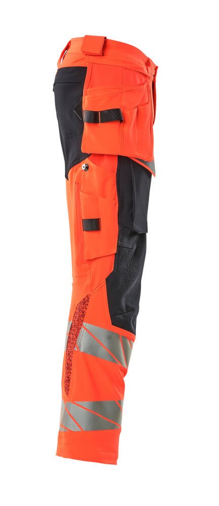 Housut riipputaskuilla - 19031 - 711 - hi - vis punainen/syvä tummansininen - Safewear Suojainkauppa