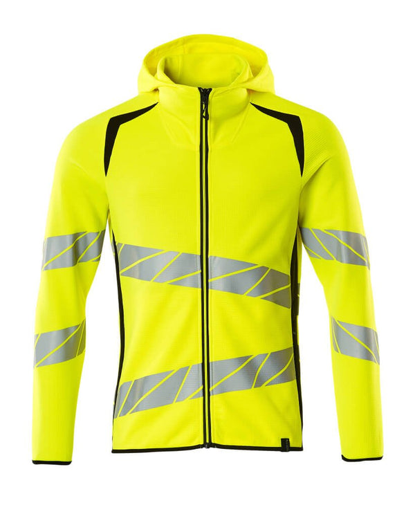 Huppari vetoketjulla - 19284 - 781 - hi - vis keltainen/musta - Safewear Suojainkauppa