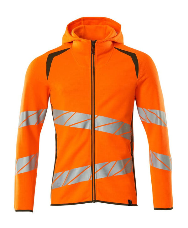 Huppari vetoketjulla - 19284 - 781 - hi - vis oranssi/sammaleenvihreä - Safewear Suojainkauppa