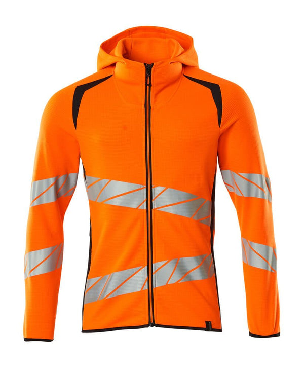 Huppari vetoketjulla - 19284 - 781 - hi - vis oranssi/tumma laivastonsininen - Safewear Suojainkauppa