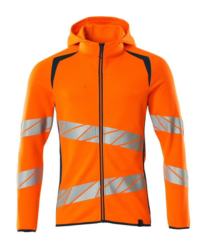 Huppari vetoketjulla - 19284 - 781 - hi - vis oranssi/tumma petrooli - Safewear Suojainkauppa