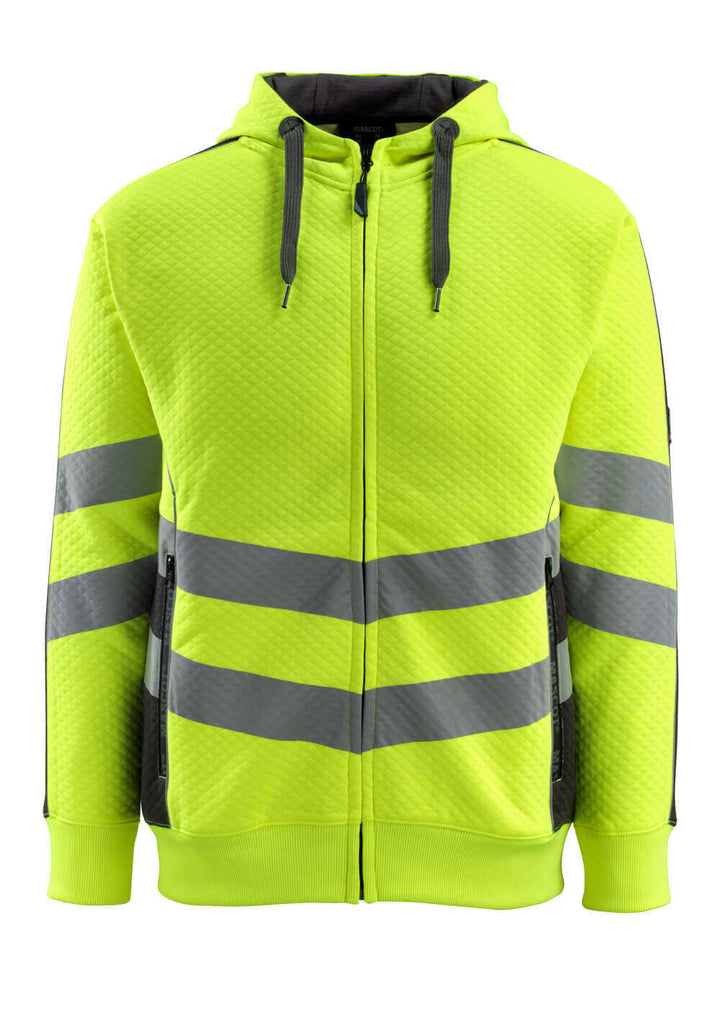 Huppari vetoketjulla - 50138 - 932 - hi - vis keltainen/musta - Safewear Suojainkauppa