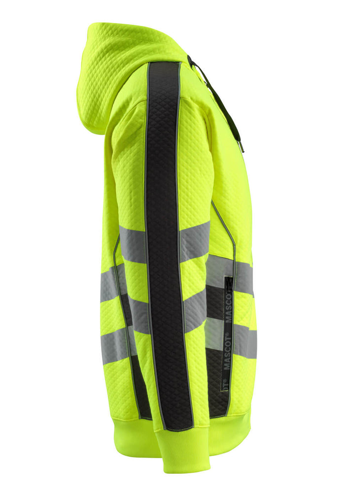 Huppari vetoketjulla - 50138 - 932 - hi - vis keltainen/musta - Safewear Suojainkauppa