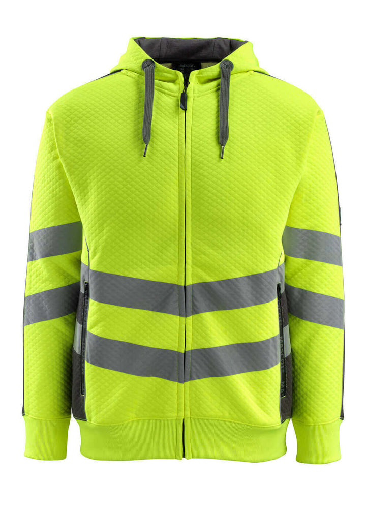 Huppari vetoketjulla - 50138 - 932 - hi - vis keltainen/tumma antrasiitti - Safewear Suojainkauppa