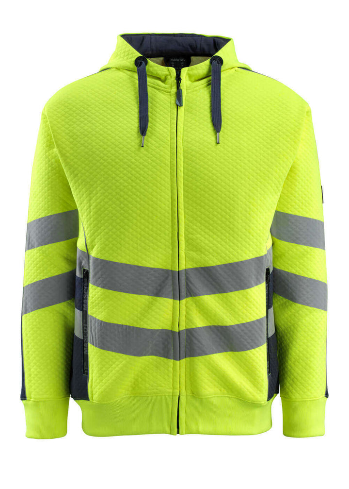 Huppari vetoketjulla - 50138 - 932 - hi - vis keltainen/tumma laivastonsininen - Safewear Suojainkauppa