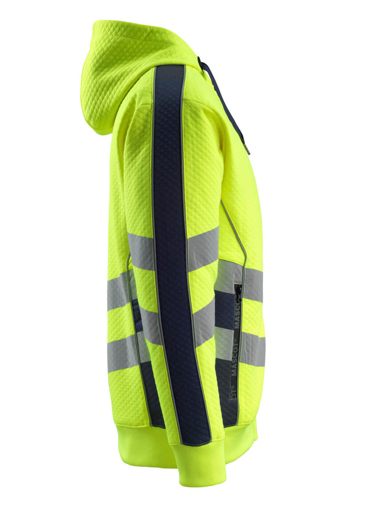 Huppari vetoketjulla - 50138 - 932 - hi - vis keltainen/tumma laivastonsininen - Safewear Suojainkauppa