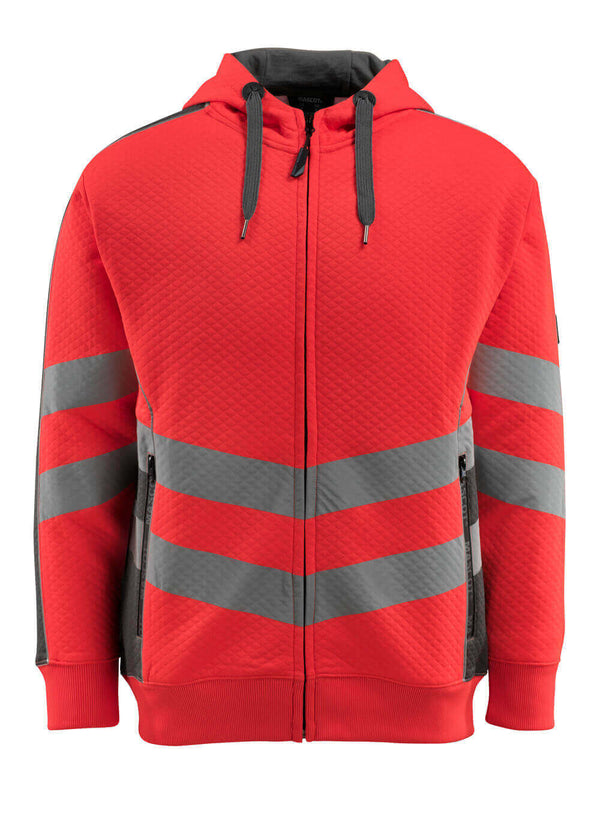 Huppari vetoketjulla - 50138-932 - hi-vis punainen/tumma antrasiitti - Safewear