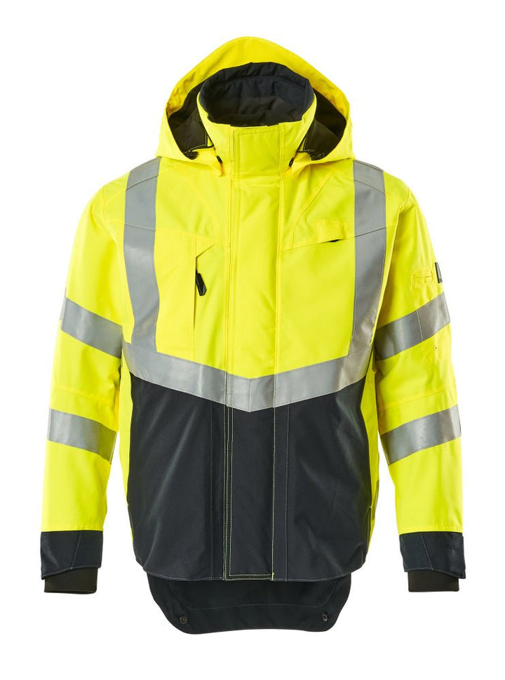 Kuoritakki - 15501 - 231 - hi - vis keltainen/tumma laivastonsininen - Safewear Suojainkauppa